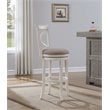 Home Square 2 Piece Swivel Wood Bar Stool Set in Distressed Antique White