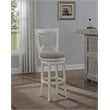 Home Square 2 Piece Swivel Wood Bar Stool Set in Distressed Antique White