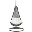 Home Square 2 Piece Patio Swing Chair Set with Stand in Gray and White
