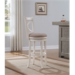 Home Square 2 Piece Swivel Tall Wood Bar Stool Set in Distressed Antique White