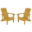 Home Square 2 Piece Faux Wood Adirondack Chair Set In Yellow
