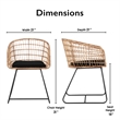Home Square 2 Piece Poly-rattan Lounge Chair Set with Curved Metal Base in Black