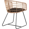 Home Square 2 Piece Poly-rattan Lounge Chair Set with Curved Metal Base in Black