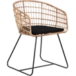 Home Square 2 Piece Poly-rattan Lounge Chair Set with Curved Metal Base in Black