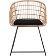 Home Square 2 Piece Poly-rattan Lounge Chair Set with Curved Metal Base in Black