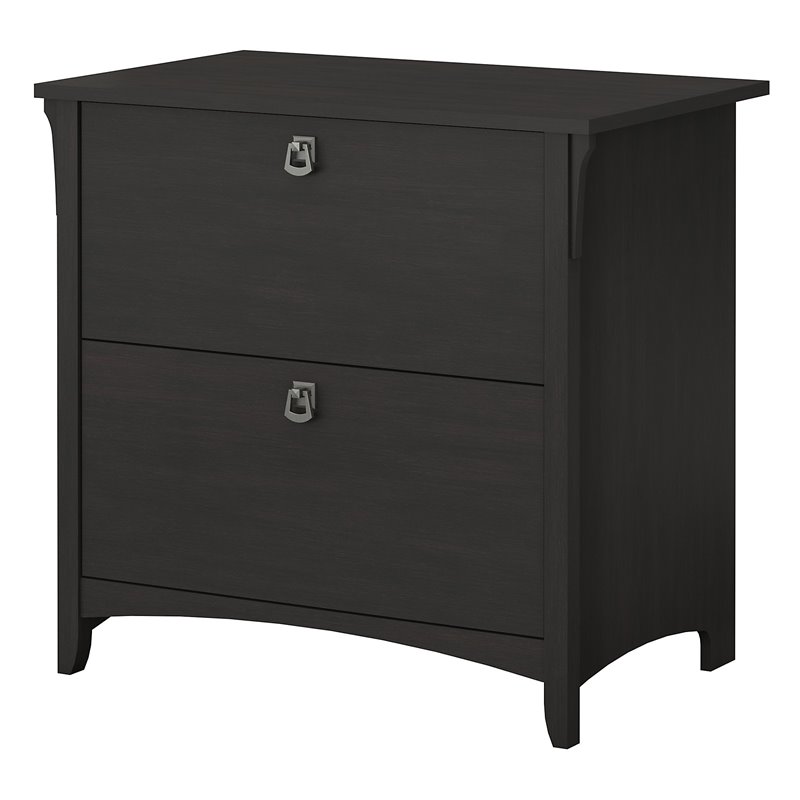 Home Square 2 Piece Metal Filing Cabinet Set with 2 Drawer in Vintage Black