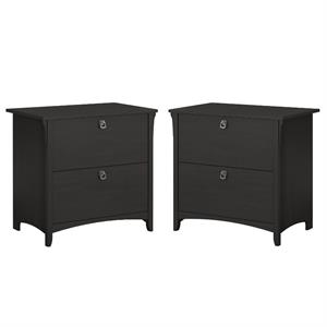 Home Square 2 Piece Metal Filing Cabinet Set with 2 Drawer in Vintage Black