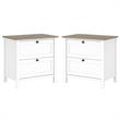 Home Square 2 Piece Lateral Wood Filing Cabinet Set in Shiplap Gray/White