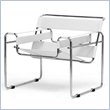 Home Square 2 Piece Bonded Leather Accent Chair Set with Metal Frame in White