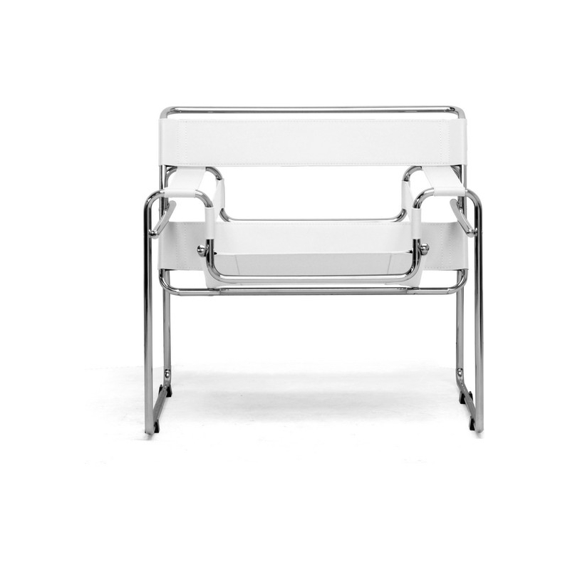 Home Square 2 Piece Bonded Leather Accent Chair Set with Metal Frame in White