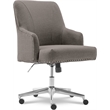 Home Square 2 Piece Soft Fabric Home Office Chair Set in Medium Gray