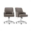 Home Square 2 Piece Soft Fabric Home Office Chair Set in Medium Gray