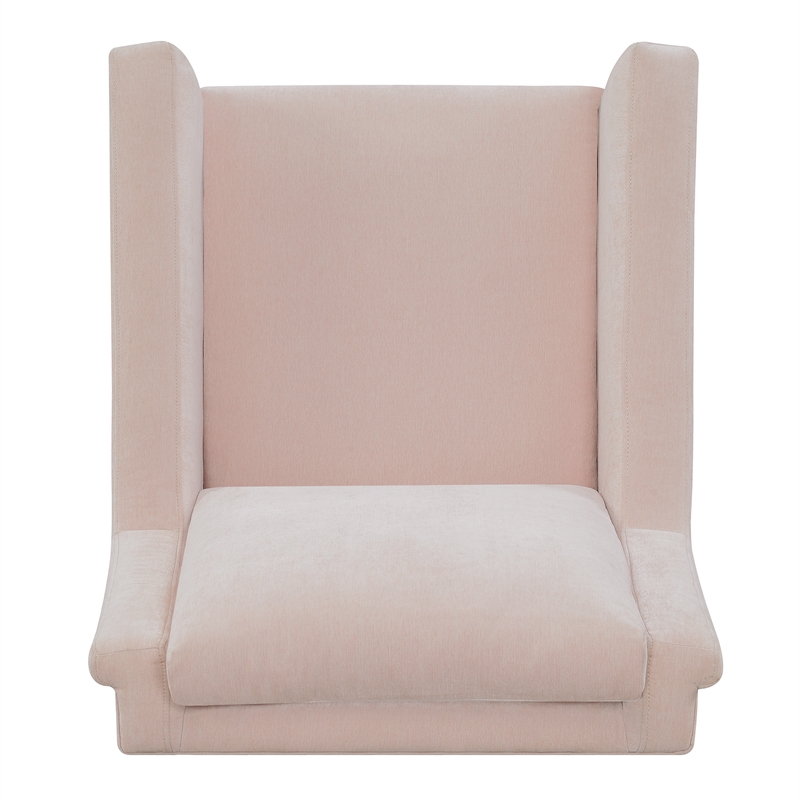 Home Square 2 Piece Mid Century Polyester Fabric Accent Chair Set in Blush