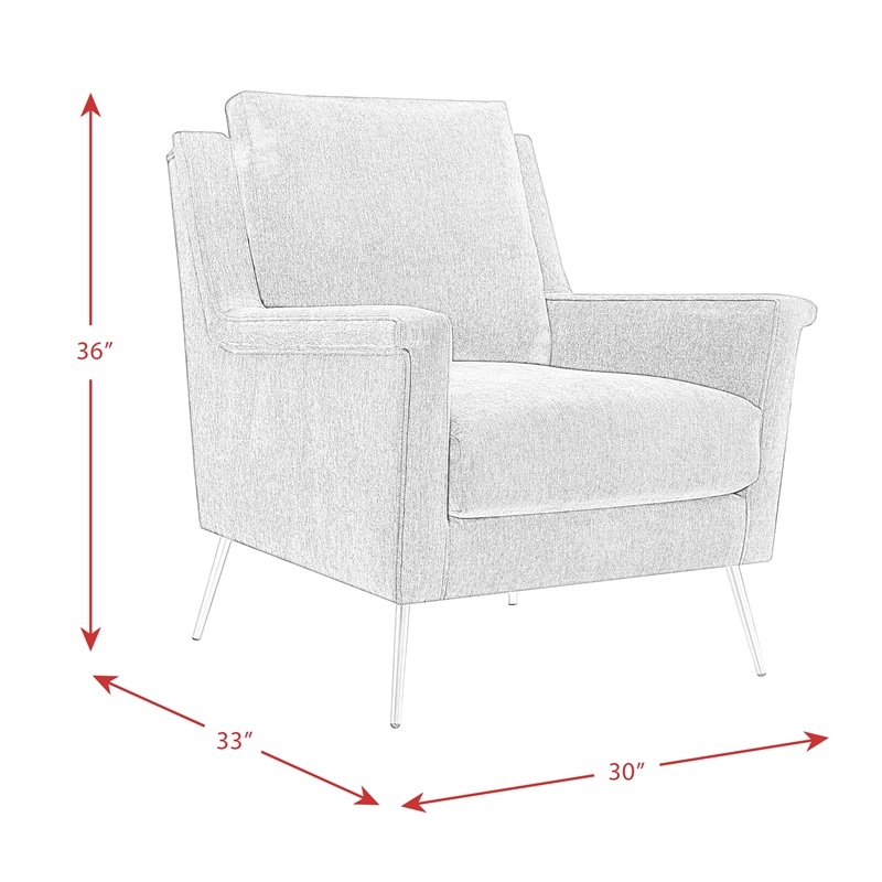 Home Square 2 Piece Mid Century Polyester Fabric Accent Chair Set in Blush