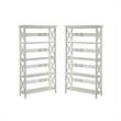 Home Square 2 Piece X-frame Wood Bookcase Set with Five Shelf in White