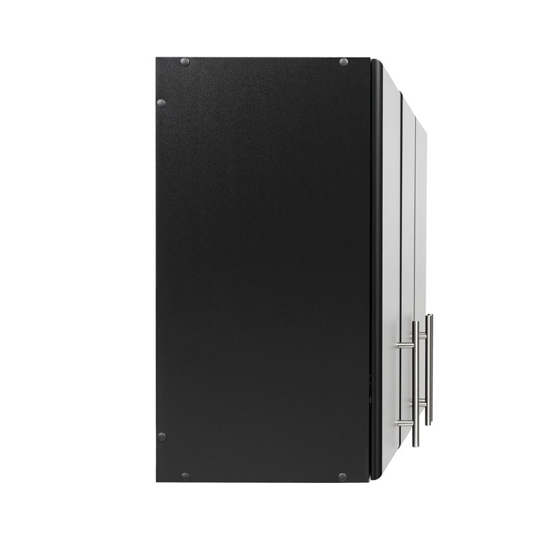 Home Square 2 Piece Wood Wall Cabinet Set with 3 Adjustable Shelf in Black