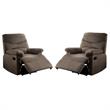 Home Square 2 Piece Upholstered Linen Woven Recliner Set in Light Brown