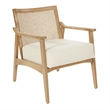 Home Square 2 Piece Coastal Upholstered Linen Fabric Armchair Set in Beige