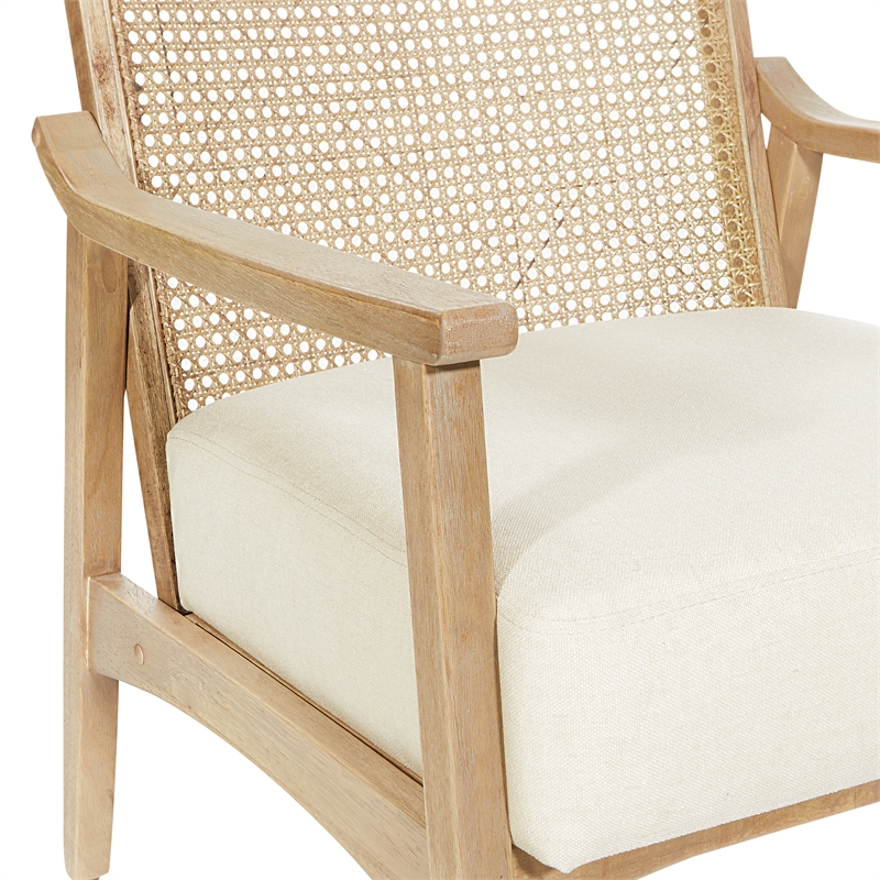 Home Square 2 Piece Coastal Upholstered Linen Fabric Armchair Set in Beige