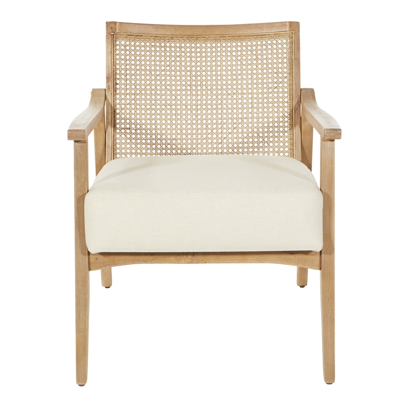 Home Square 2 Piece Coastal Upholstered Linen Fabric Armchair Set in Beige