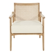 Home Square 2 Piece Coastal Upholstered Linen Fabric Armchair Set in Beige