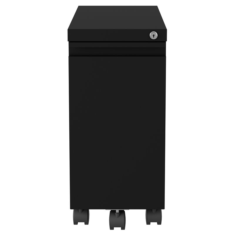 Home Square 2 Piece Mobile Filing Cabinet Set with 2 Hidden Drawer in Black