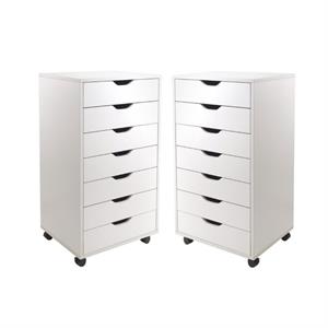 home square 2 piece composite wood filing cabinet set with 7 drawer in white
