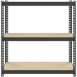 Home Square 2 Piece Metal Shelving Unit Set with 3 Shelf in Black and Brown