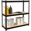 Home Square 2 Piece Metal Shelving Unit Set with 3 Shelf in Black and Brown
