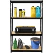 Home Square 2 Piece Metal Shelving Unit Set with 4 Shelf in Black and Brown
