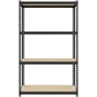Home Square 2 Piece Metal Shelving Unit Set with 4 Shelf in Black and Brown