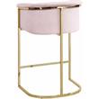 Home Square 2 Piece Velvet Counter Stool Set with Gold Metal Base in Pink