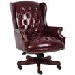 Home Square 2 Piece High Back Faux Leather Tufted Executive Chair Set in Oxblood