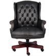 Home Square 2 Piece High Back Faux Leather Tufted Executive Chair Set in Black