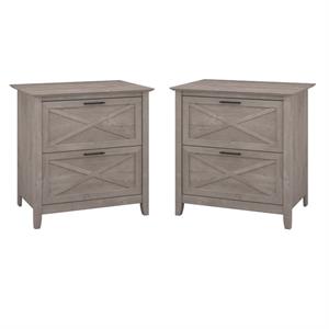 Home Square 2 Piece Lateral Filing Cabinet Set with 2 Drawer in Washed Gray