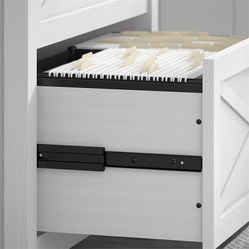 Home Square 2 Piece Lateral Filing Cabinet Set with 2 Drawer in Pure White Oak