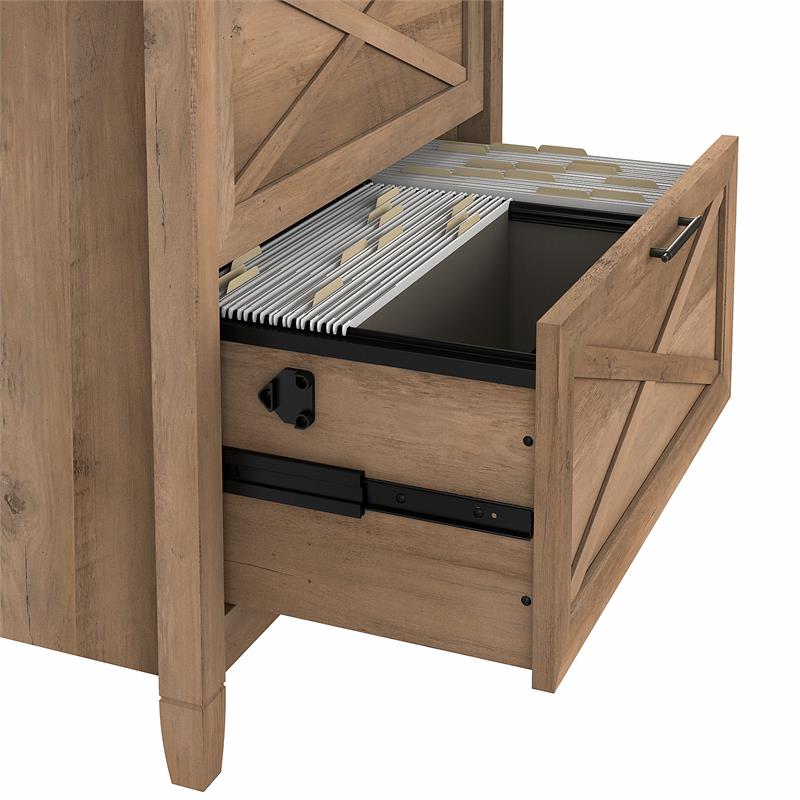 Home Square 2 Piece Lateral Filing Cabinet Set with 2 Drawer in Reclaimed Pine