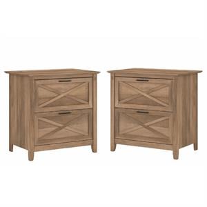 Home Square 2 Piece Lateral Filing Cabinet Set with 2 Drawer in Reclaimed Pine