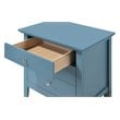 Home Square 2 Piece Solid Wood Nightstand Set with 3 Drawer in Teal Blue