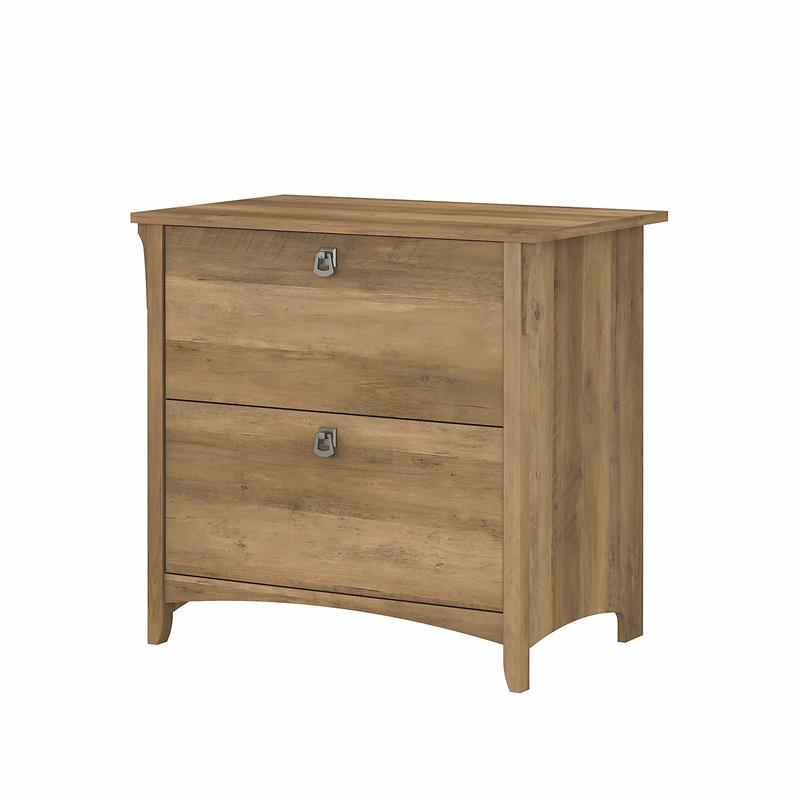 Home Square 2 Piece Wood Filing Cabinet Set with 2 Drawer in Reclaimed Pine