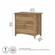 Home Square 2 Piece Wood Filing Cabinet Set with 2 Drawer in Reclaimed Pine