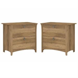 Home Square 2 Piece Wood Filing Cabinet Set with 2 Drawer in Reclaimed Pine