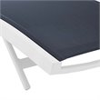 Home Square 2 Piece Teslin Fabric Patio Chaise Lounge Set in White and Navy