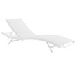 Home Square 2 Piece Teslin Fabric Patio Chaise Lounge Set in White