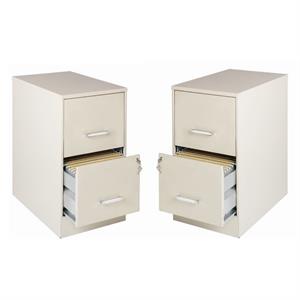 home square 2 piece metal filing cabinet set with 2 drawer in stone gray