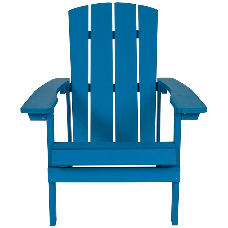 Home Square 2 Piece Faux Wood Adirondack Chair Set In Blue