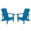 Home Square 2 Piece Faux Wood Adirondack Chair Set In Blue
