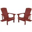 Home Square 2 Piece Faux Wood Adirondack Chair Set In Red