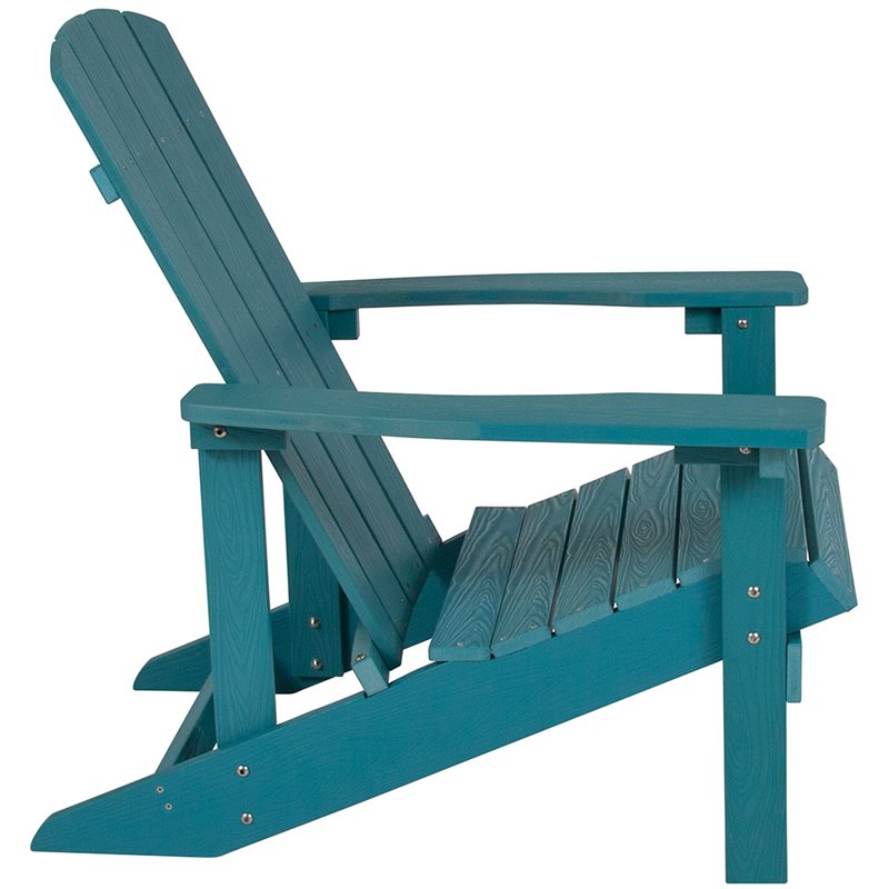 Home Square 2 Piece Faux Wood Adirondack Chair Set in Sea Foam