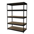 Home Square 2 Piece Riveted Metal Shelving Unit Set with 5 Shelf in Black